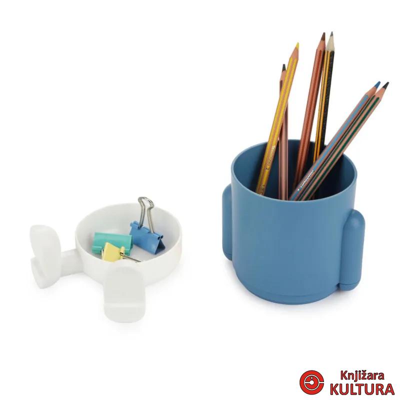 Čaša za olovke, Mr.Sitty, blue/bijeli, plastic 