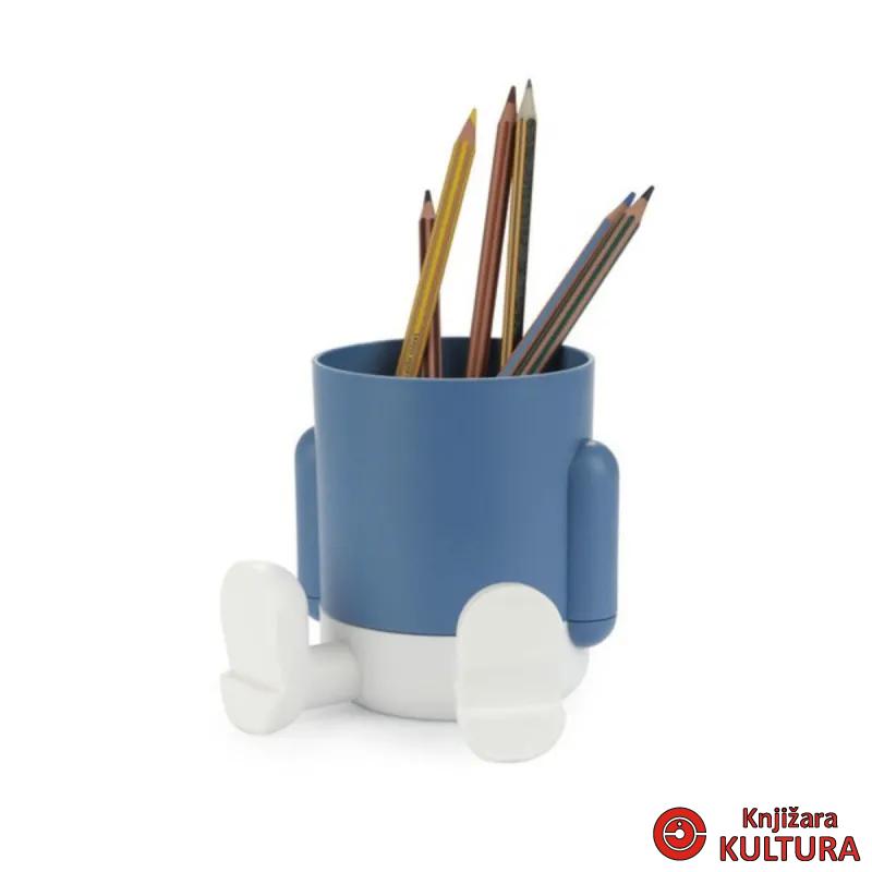Čaša za olovke, Mr.Sitty, blue/bijeli, plastic 