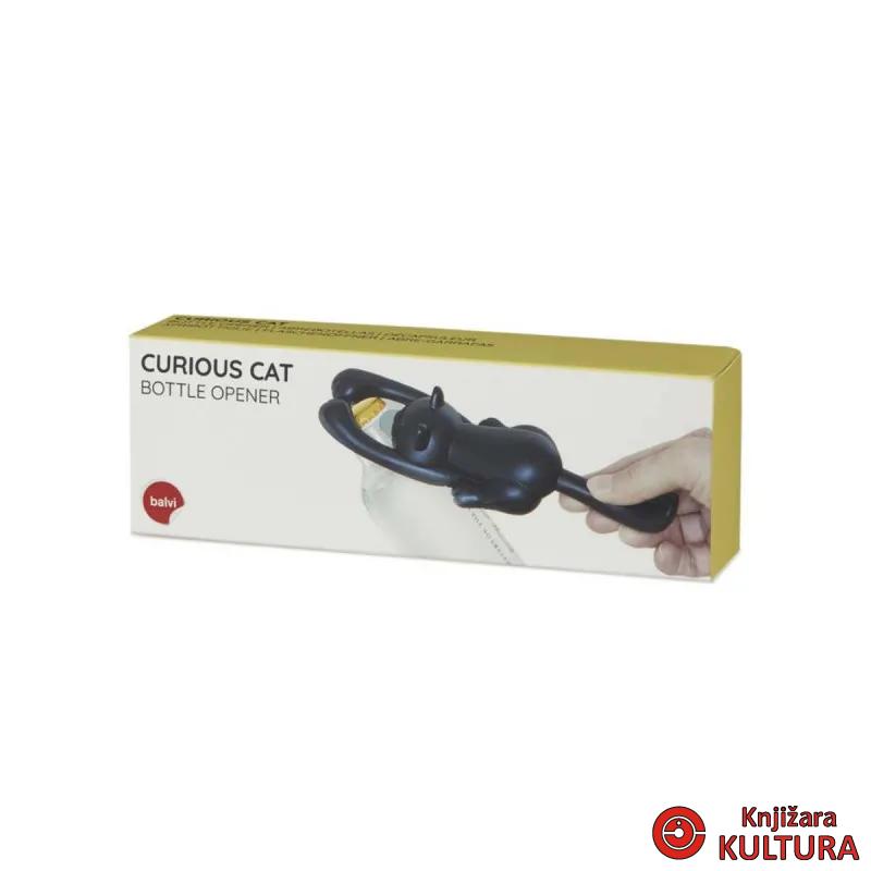 OTVARAČ ZA FLAŠE CURIOUS CAT, CRNI, METAL/PLASTIKA 