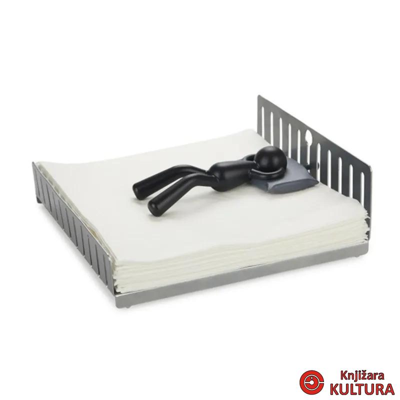 DRŽAČ ZA SALVETE NAP , SREBRO/CRNO METAL/PLASTIKA 