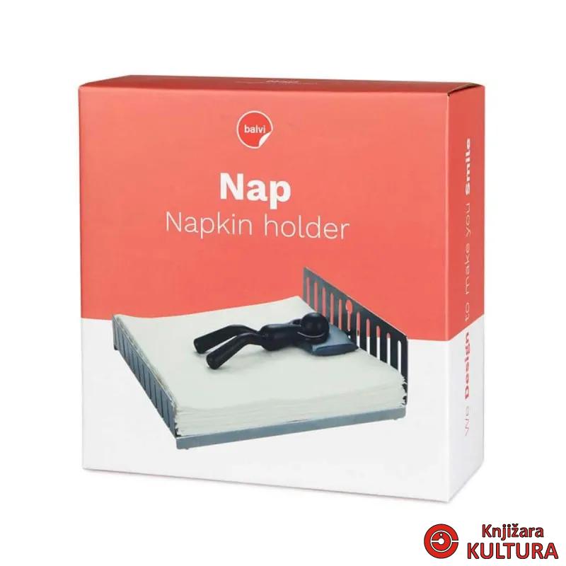 DRŽAČ ZA SALVETE NAP , SREBRO/CRNO METAL/PLASTIKA 