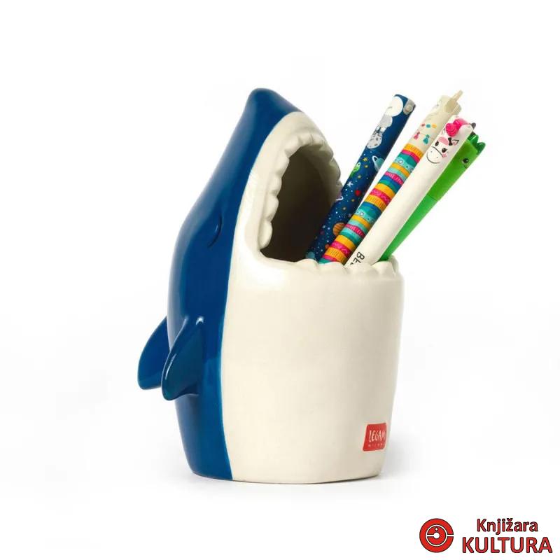 DRŽAČ ZA OLOVKE KERAMIČKI - DESK FRIENDS - SHARK PHS0002 