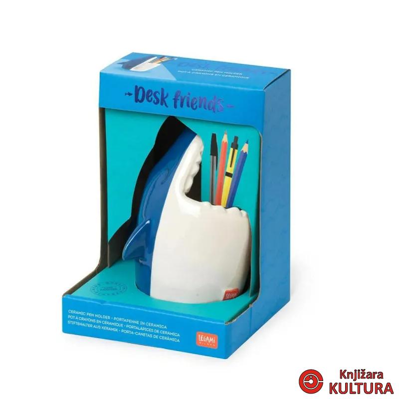 DRŽAČ ZA OLOVKE KERAMIČKI - DESK FRIENDS - SHARK PHS0002 