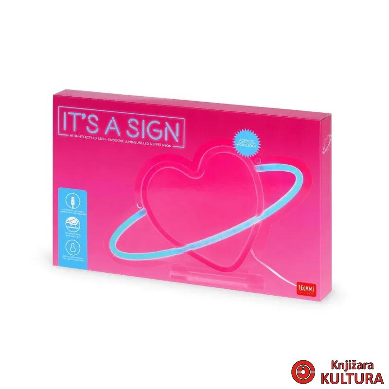 LAMPA LED NEON - IT'S A SIGN- PLANET HEART 
