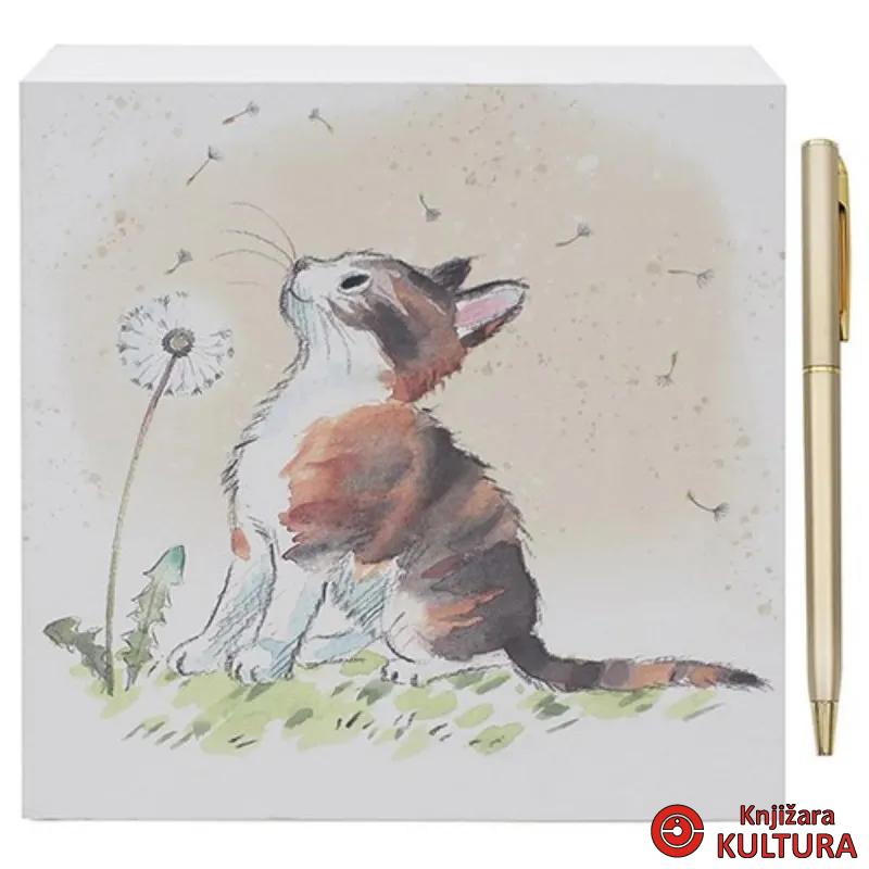 BLOK ZA PORUKE CAT WITH DANDELION 