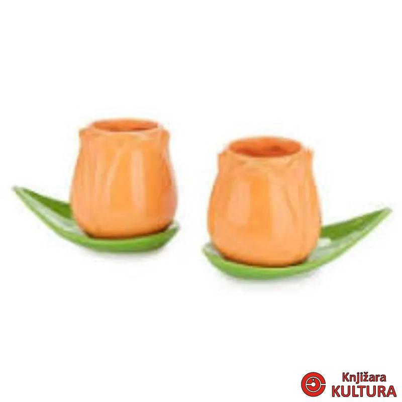 ŠOLJE ZA KAFU SET ,Tulip,orange,x2,ceramic 