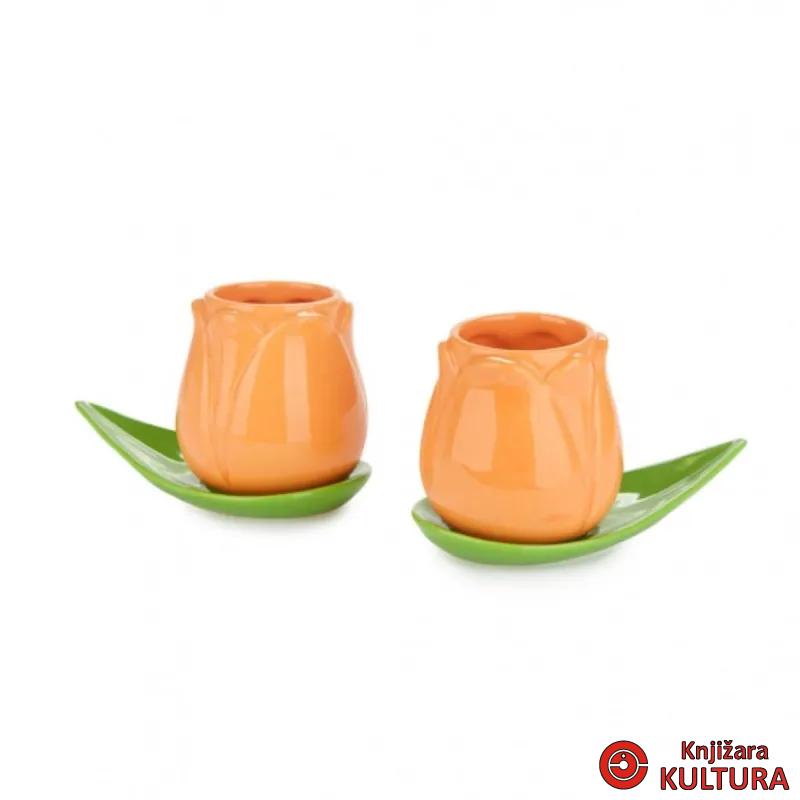 ŠOLJE ZA KAFU SET ,Tulip,orange,x2,ceramic 