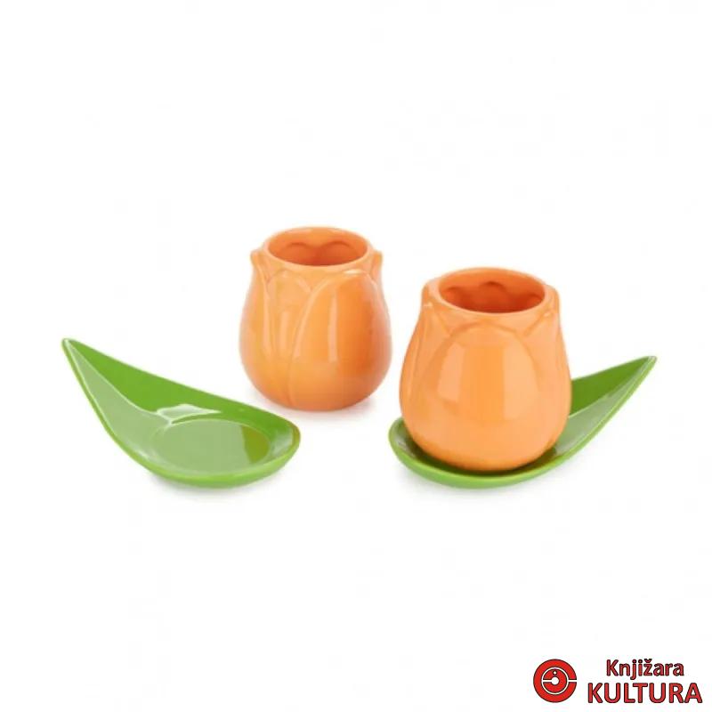 ŠOLJE ZA KAFU SET ,Tulip,orange,x2,ceramic 