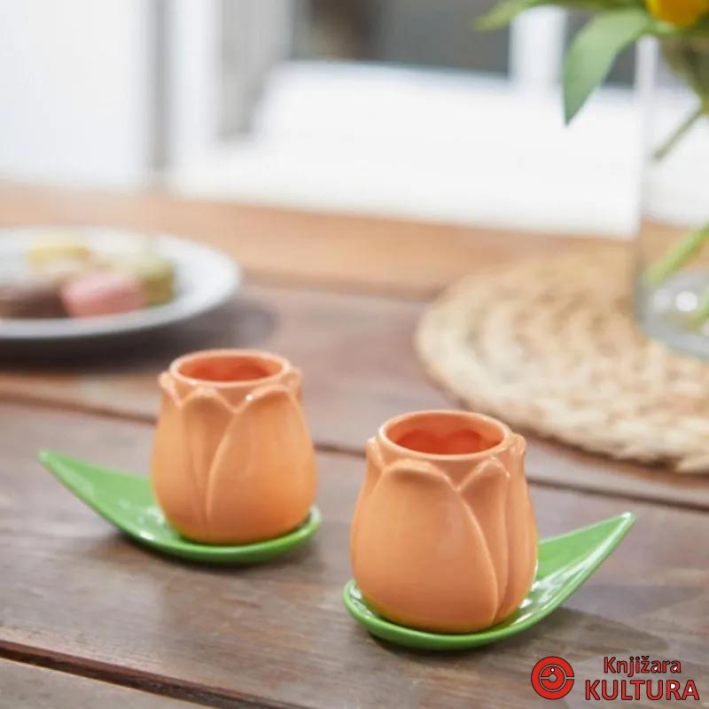 ŠOLJE ZA KAFU SET ,Tulip,orange,x2,ceramic 
