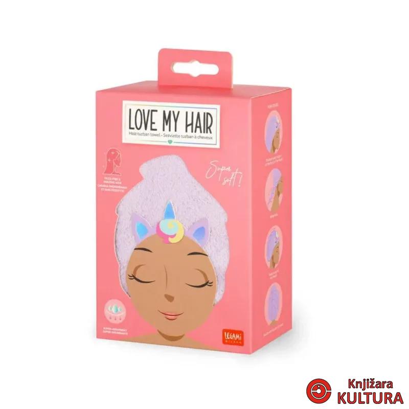 PEŠKIR ZA GLAVU LOVE MY HAIR UNICORN 