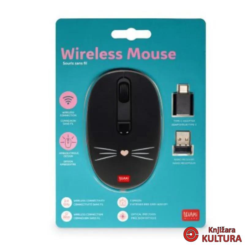 MIŠ BEŽIČNI KITTY BLACK WMO0011 
