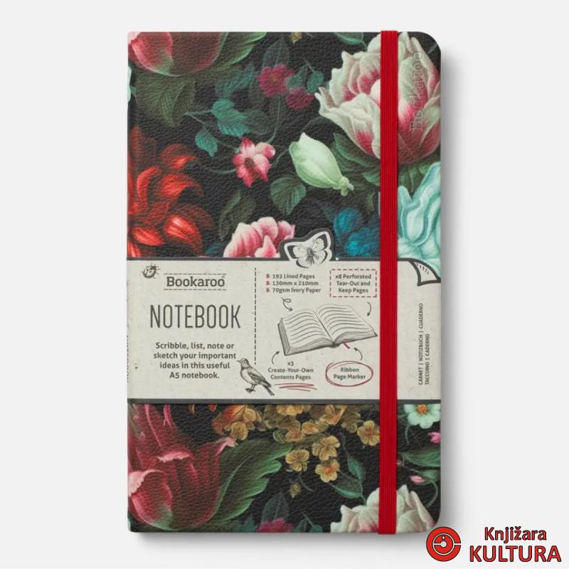 NOTES BOOKAROO A5 JOURNAL -DARK FLORAL 