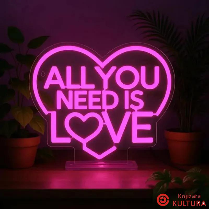 NEONSKI ZNAK ALL YOU NEED IS LOVE 