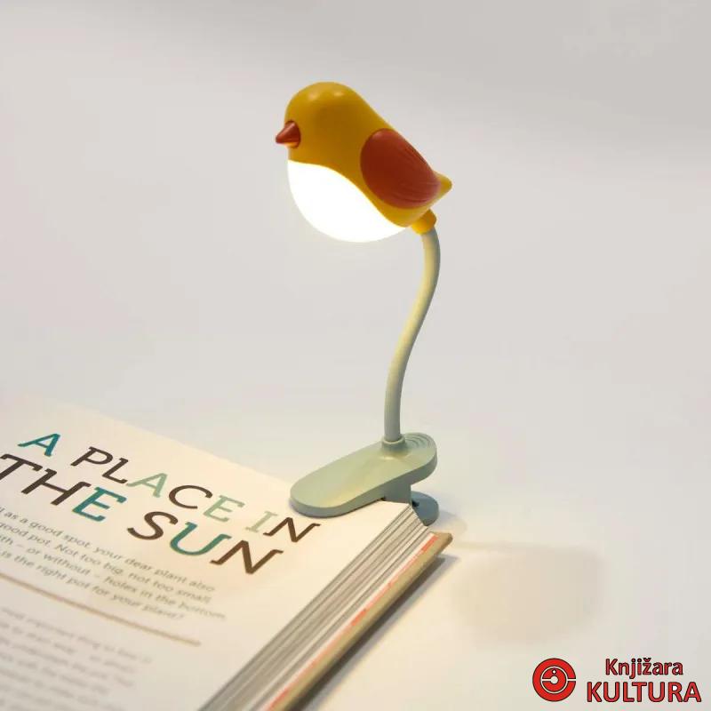 LAMPA ZA KNJIGU BIRDIE YELLOW PLASTIKA 