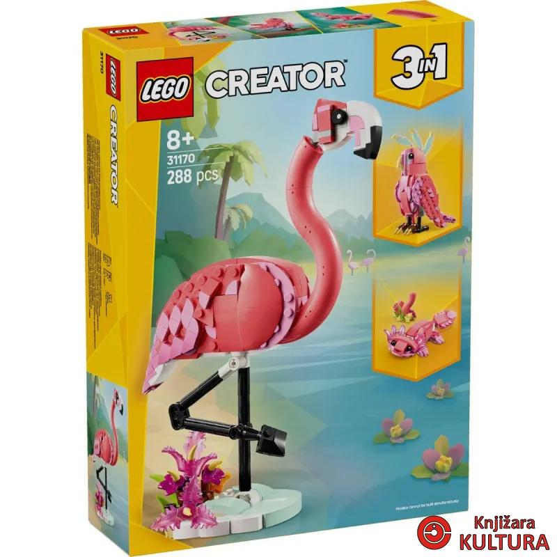 LEGO DIVLJE ŽIVOTINJE-ROZI FLAMINGO 