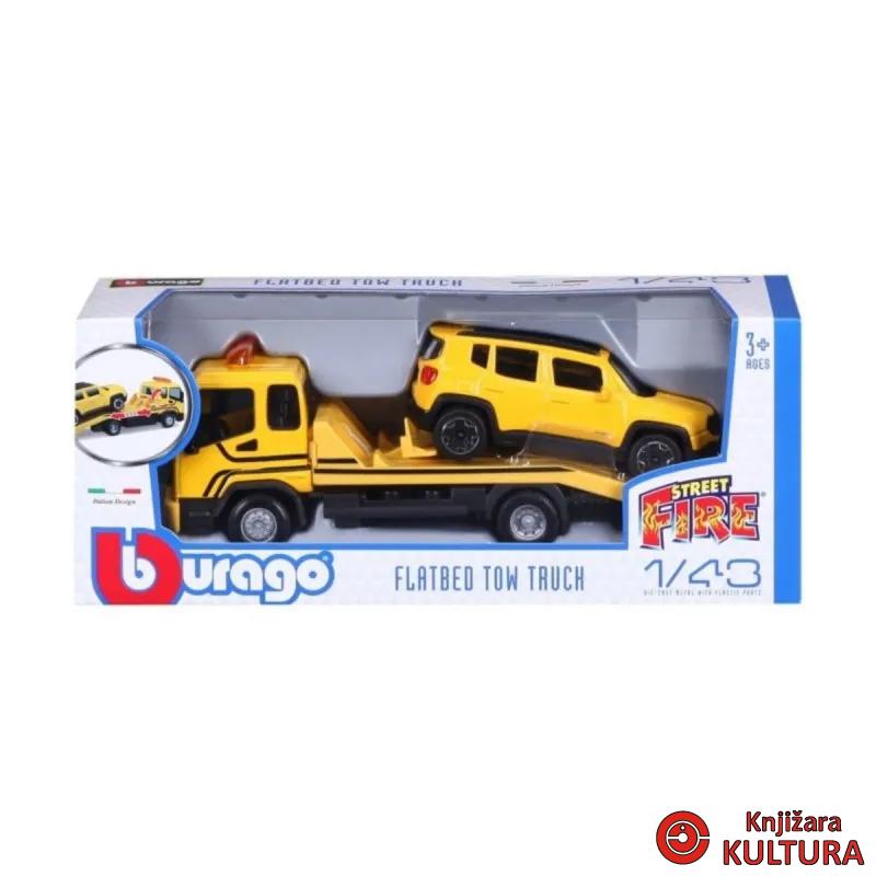 BURAGO STREET FIRE FLATBED TOW TRUCK 