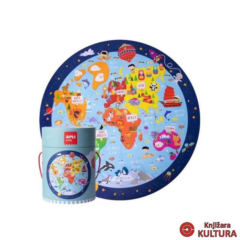 PUZZLE KRUG MAPA SVIJETA 