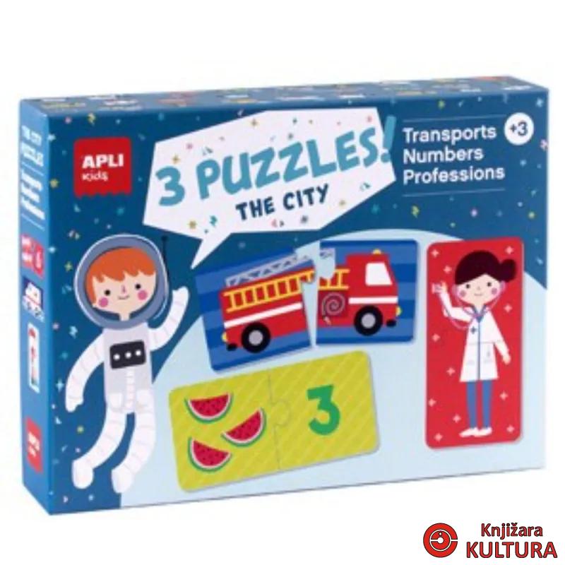 PUZZLE 3U1-PROFESIJE,BROJEVI,VOZILA 