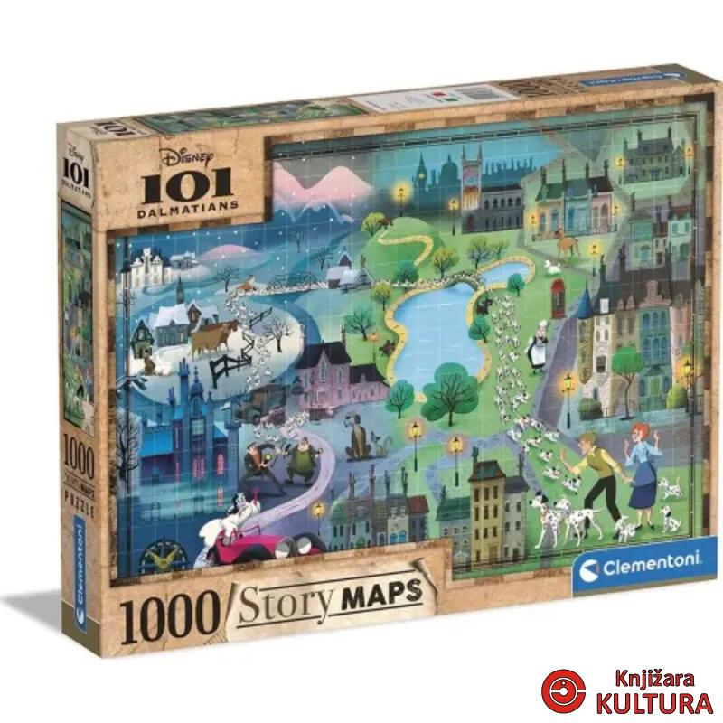 PUZZLE 1000 DISNEY MAPS 101 DALMAT. 