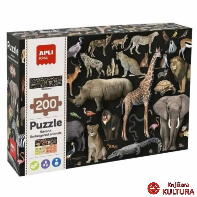 PUZZLE APLI SAVANNA UGROŽENE ŽIVOTINJE 200/1 