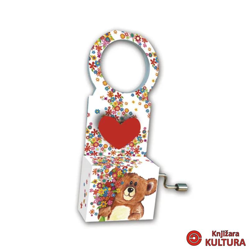 Muz.kutija za flašu Elise medo cveće 