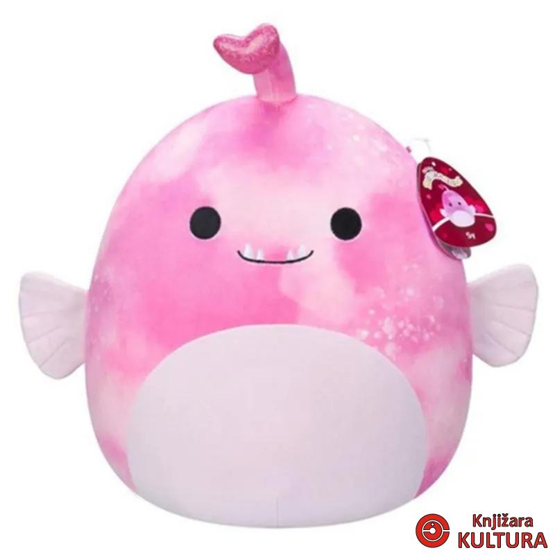 SQUISHMALLOW 12CM SY ROZA TIE DYE RIBA UDIČARKA SA SRCEM 
