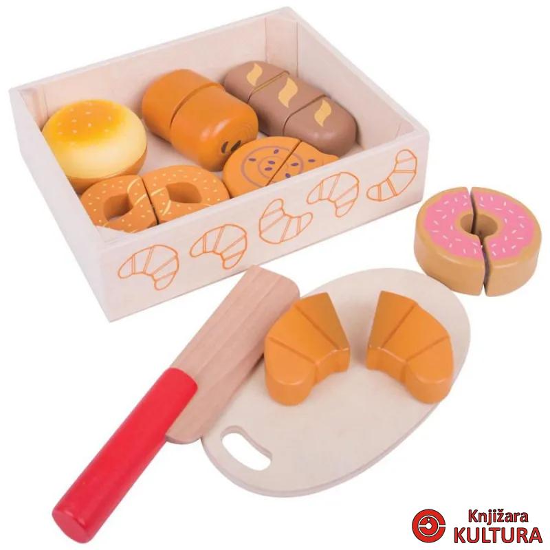 DRVENA IGRAČKA PECIVA U GAJBI BJ487 