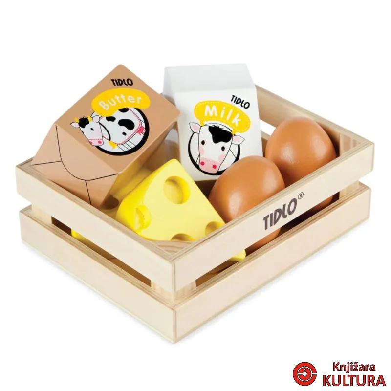 DRVENI SET JAJA I MLIJEKO T0103 