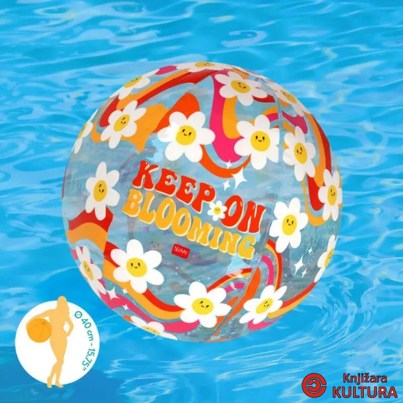 LOPTA ZA PLAŽU  - GLITTER BEACH BALL - DAISY 