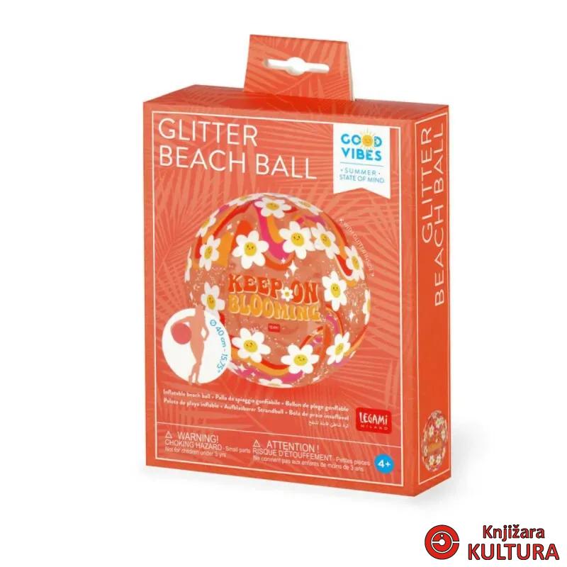 LOPTA ZA PLAŽU  - GLITTER BEACH BALL - DAISY 