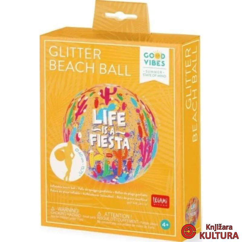 LOPTA ZA PLAŽU - GLITTER BEACH BALL - CACTUS 