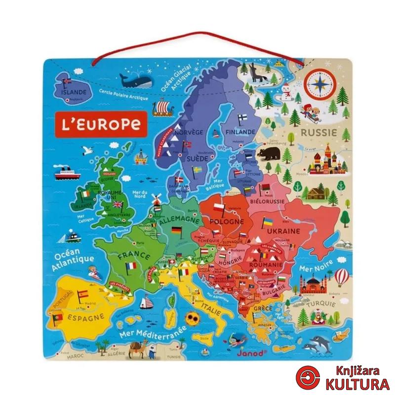MAGNETNA KARTA EVROPA PUZZLA -JANOD 