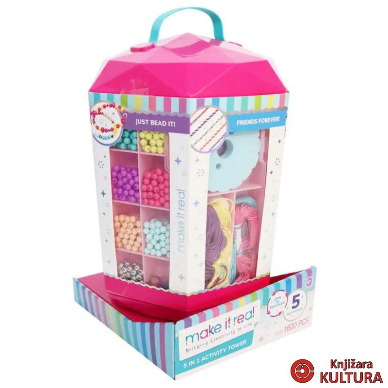 MAKE IT REAL KREATIVNI TORANJ 5U1 SET ZA PERLE 