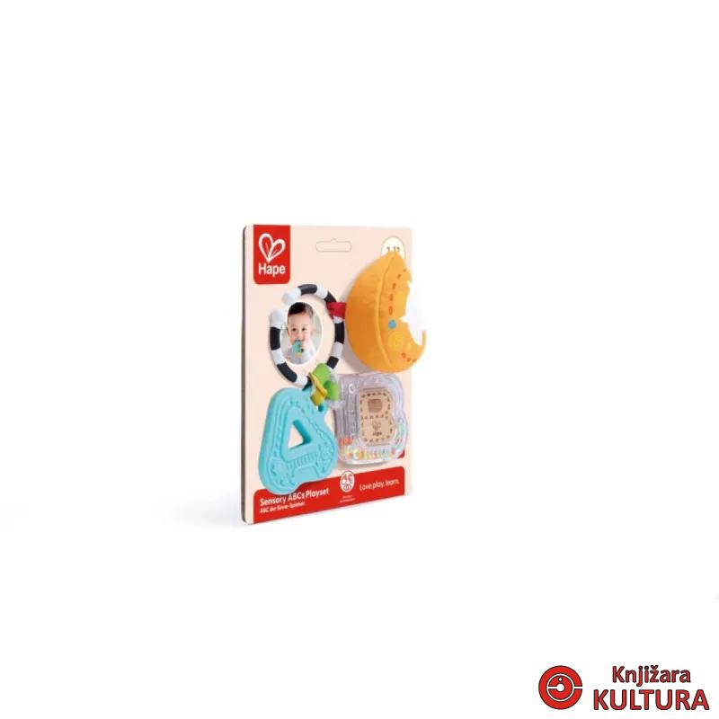 Hape baby ABC set zvečka, glodalica H0129 