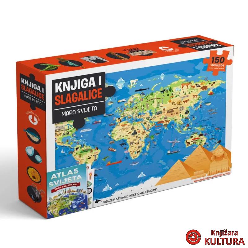 BOX SET ATLAS SVIJETA KNJIGA SA SLAGALICAMA 