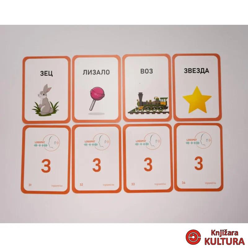 LOGOPEDSKE KARTICE-SLOVO Z-ĆIRILICA 