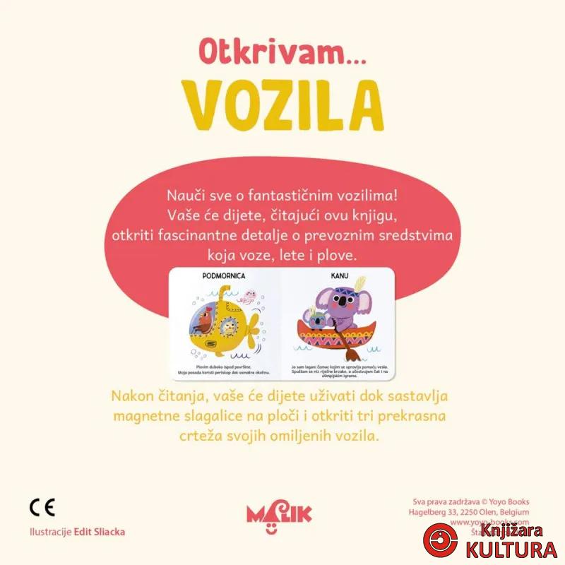 KNJIGA I MAGNETNE SLAGALICE-VOZILA 
