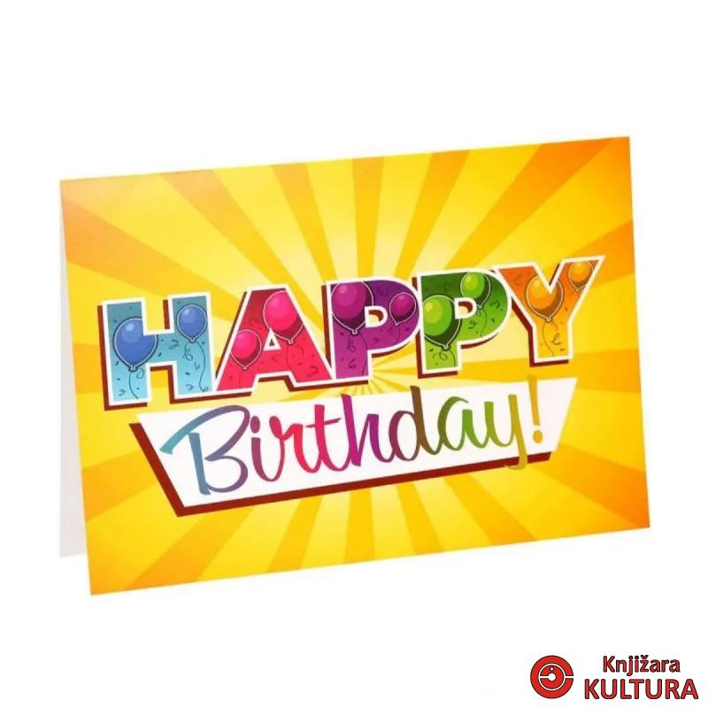 ČESTITKA HAPPY B TEXT/SUNCE 