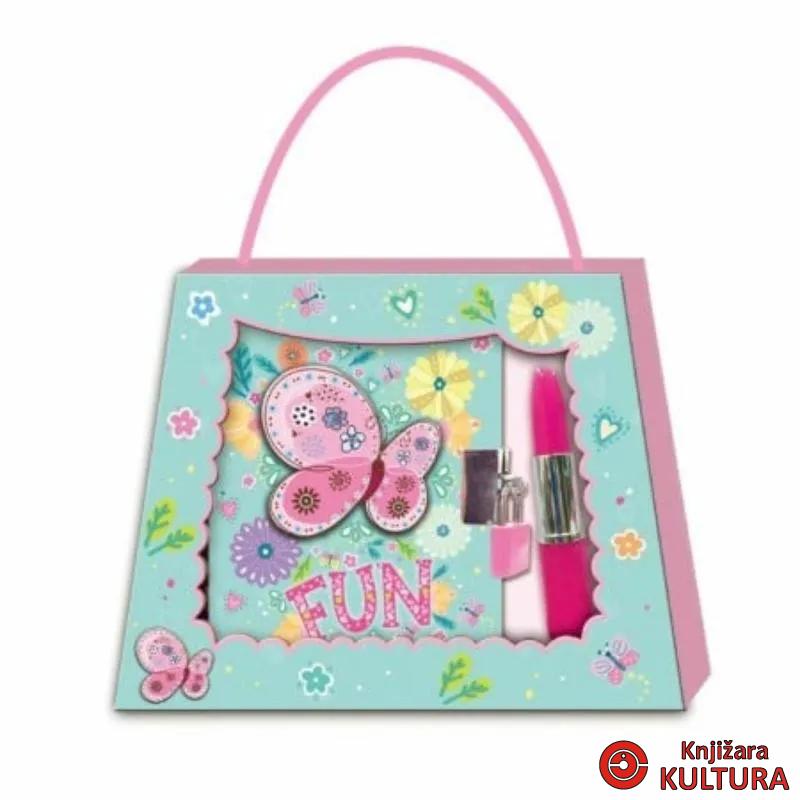 DNEVNIK SA KATANCEM U SETU BUTTERFLY FUN 